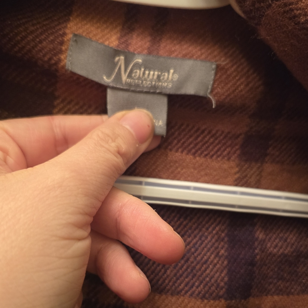 ❤️‍🔥Natural Reflections Plaid Drape Vest | Brown Rust Academia Cozy Layer - Picture 3 of 9